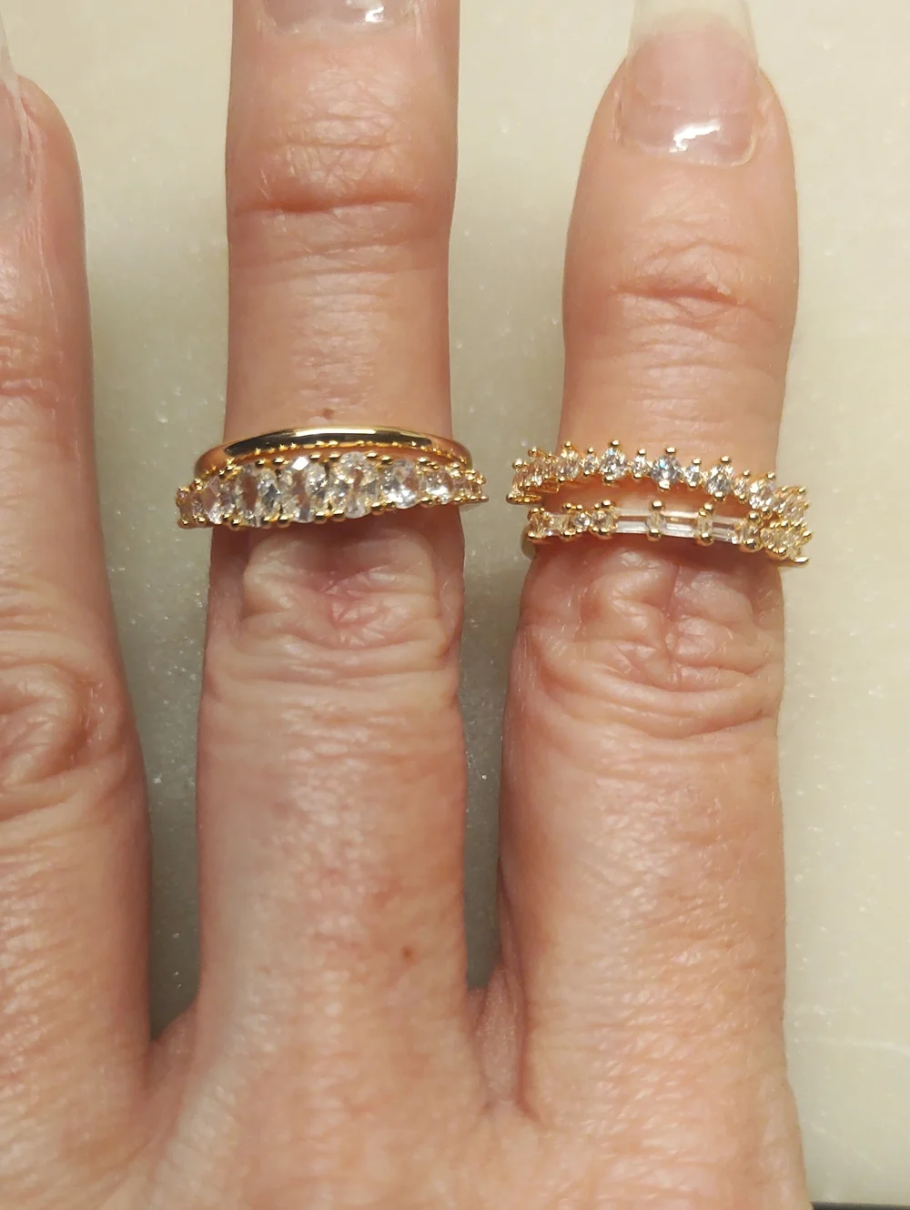 BOGO! NEW! Set Of 4 CZ Stackable Gold Rings Size 6